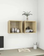 vidaXL Стенни шкафове 2 бр дъб сонома 37x37x37 см инженерно дърво