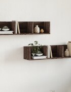 vidaXL Стенни шкафове 2 бр кафяв дъб 75x18x165 см инженерно дърво