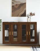 vidaXL Стенни шкафове 2 бр кафяв дъб инженерно дърво