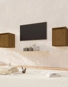vidaXL Стенни шкафове 2 бр меденокафяви 30x30x40 см бор масив