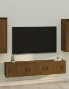vidaXL Стенни шкафове 2 бр меденокафяви 30x30x80 см бор масив