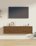 vidaXL Стенни шкафове 2 бр меденокафяви 60x30x30 см бор масив