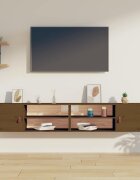 vidaXL Стенни шкафове 2 бр меденокафяви 80x30x30 см бор масив
