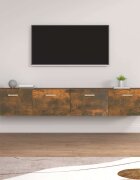 vidaXL Стенни шкафове 2 бр опушен дъб 100x365x35 см инженерно дърво