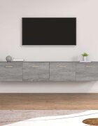 vidaXL Стенни шкафове 2 бр Сив сонома 100x365x35 см инженерно дърво