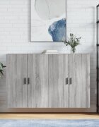 vidaXL Стенни шкафове 2 бр сив сонома 695x34x90 см