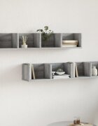 vidaXL Стенни шкафове 2 бр сив сонома 99x18x165 см инженерно дърво