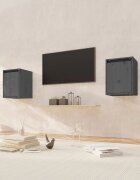 vidaXL Стенни шкафове 2 бр сиви 30x30x40 см бор масив