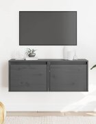 vidaXL Стенни шкафове 2 бр сиви 45x30x35 см бор масив