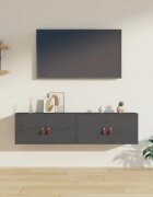 vidaXL Стенни шкафове 2 бр сиви 60x30x30 см бор масив