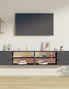 vidaXL Стенни шкафове 2 бр сиви 80x30x30 см бор масив