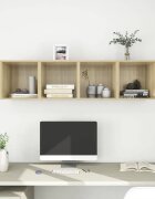 vidaXL Стенни шкафове 4 бр дъб сонома 37x37x37 см инженерно дърво