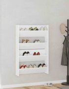 vidaXL Стенни шкафове за обувки 2 бр бели 80x18x60 см ПДЧ
