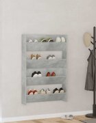 vidaXL Стенни шкафове за обувки 2 бр бетонно сиво 80x18x60 см ПДЧ