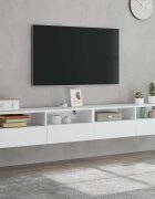 vidaXL Стенни ТB шкафове 2 бр бели 100x30x30 см инженерно дърво