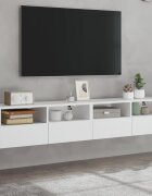 vidaXL Стенни ТB шкафове 2 бр бели 80x30x30 см инженерно дърво