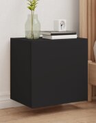 vidaXL Стенни ТB шкафове 2 бр черни 405x30x40 см инженерно дърво