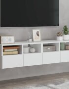 vidaXL Стенни ТВ шкафове 2 бр бели 60x30x30 см инженерно дърво