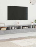 vidaXL Стенни ТВ шкафове 2 бр бетонно сив 100x30x30 см инженерно дърво