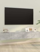 vidaXL Стенни ТВ шкафове 2 бр бетонно сиви 100x30x30см инженерно дърво