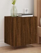 vidaXL Стенни ТВ шкафове 2 бр кафяв дъб 405x30x40 см инженерно дърво