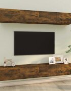 vidaXL Стенни ТВ шкафове 4 брОпушен дъб 100x30x30 см