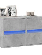 vidaXL Стенни ТВ шкафове с LED лампи 2 бр бетонно сиви 41x31x45 см