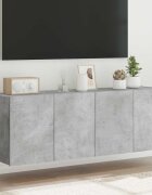 vidaXL Стенни ТВ шкафове с LED лампи 2 бр бетонно сиви 60x35x41 см