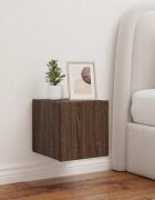 vidaXL Стенни ТВ шкафове с LED лампи 2 бр кафяв дъб 305x35x30 см