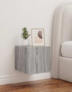 vidaXL Стенни ТВ шкафове с LED лампи 2 бр сив сонома 305x35x30 см