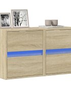 vidaXL Стенни ТВ шкафове с LED лампи 2 бр сонома дъб 41x31x45 см