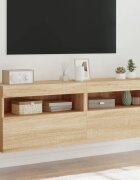 vidaXL Стенни ТВ шкафове с LED лампи 2 бр сонома дъб 60x30x40 см