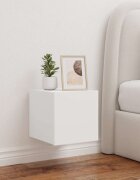 vidaXL Стенни ТВ шкафове с LED осветление 2 бр бели 305x35x30 см