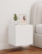 vidaXL Стенни ТВ шкафове с LED осветление 2 бр бели 405x35x40 см