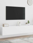 vidaXL Стенни ТВ шкафове с LED осветление 2 бр бели 80x35x31 см
