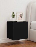 vidaXL Стенни ТВ шкафове с LED осветление 2 бр черни 405x35x40 см