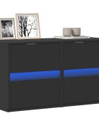 vidaXL Стенни ТВ шкафове с LED осветление 2 бр черни 41x31x45 см
