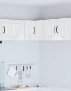 vidaXL Стенно ъглово шкафче LUCCA Бял гланц 57 x 57 x 40 см