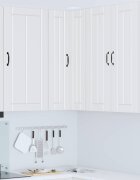 vidaXL Стенно ъглово шкафче LUCCA Бяло 57 x 57 x 100 см
