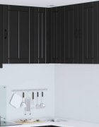 vidaXL Стенно ъглово шкафче LUCCA Черно 57 x 57 x 80 см