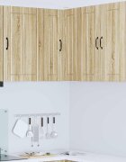 vidaXL Стенно ъглово шкафче LUCCA Дъб сонома 57 x 57 x 80 см