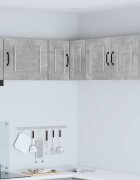 vidaXL Стенно ъглово шкафче PORTO Бетонно сиво 57 x 57 x 40 см