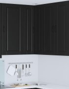vidaXL Стенно ъглово шкафче PORTO Черно 57 x 57 x 100 см