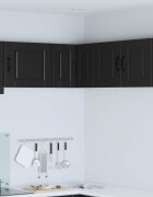 vidaXL Стенно ъглово шкафче PORTO Черно 57 x 57 x 40 см