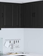 vidaXL Стенно ъглово шкафче PORTO Черно 57 x 57 x 80 см