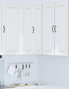 vidaXL Стенно ъглово шкафче PORTO Лъскаво бяло 57 x 57 x 100 см