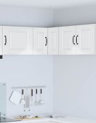 vidaXL Стенно ъглово шкафче PORTO Лъскаво бяло 57 x 57 x 40 см