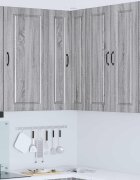 vidaXL Стенно ъглово шкафче PORTO Сив Сонома 57 x 57 x 100 см