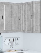 vidaXL Стенно ъглово шкафче PORTO Циментено сиво 57 x 57 x 100 см