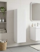 vidaXL Стенно Баня Кабинет Бял гланц 33 x 345 x 60 см